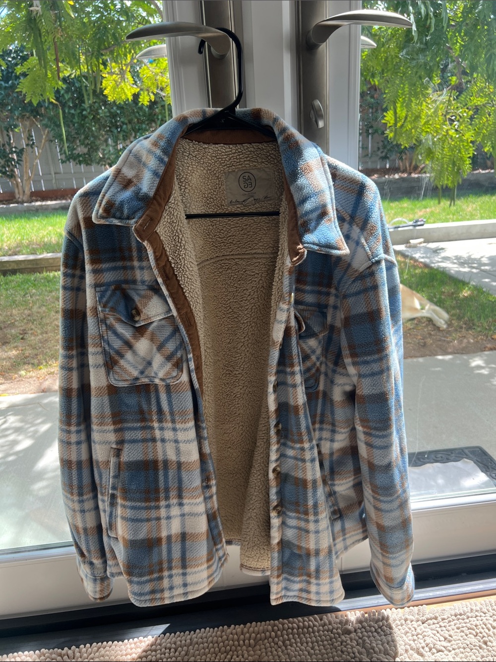 Shacket with Sherpa Lining - Blue Plaid